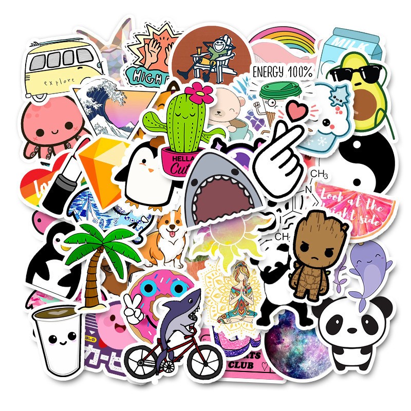 Bộ 50 miếng Sticker hình dán Holiday Set B