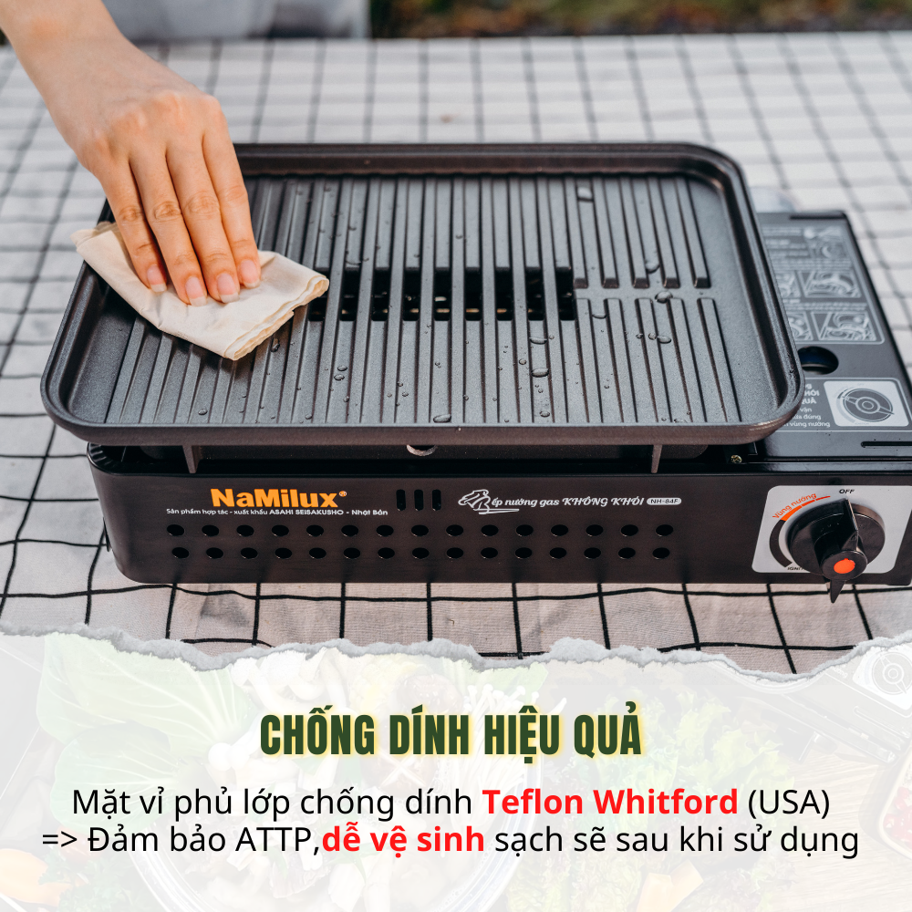 Bếp Nướng Tích Nhiệt NaMilux NH-84F | BBQ, Camping, Dã Ngoại│Cân Mọi Món Nướng: Beefsteak, Cá, Hải sản, Xiên que…│Hàng Chính Hãng