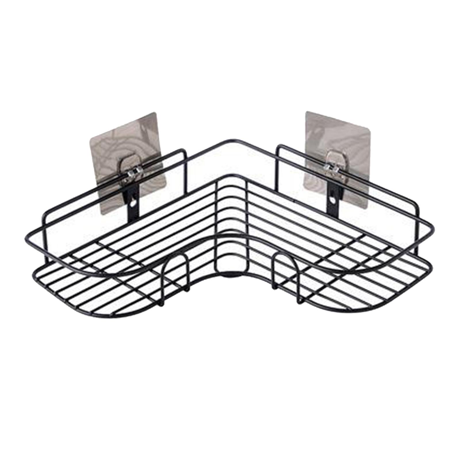 Corner Shower Caddy, Wall Mounted Bathroom Shelf with Adhesive, Storage Organizer for Toilet, Dorm and Kitchen