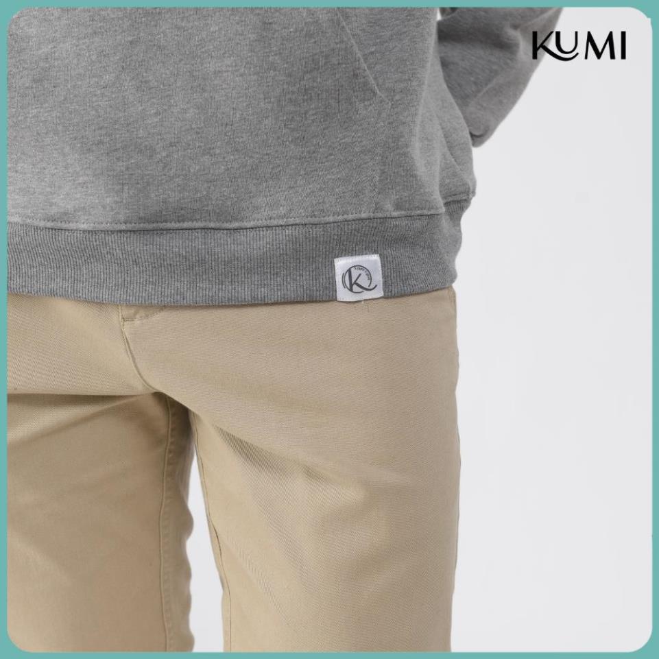 Áo Hoodie Nam Dài Tay Có Mũ Chất Nỉ Bông Cao Cấp Kumi, Áo Nỉ Nam Basic Có Mũ Thời Trang Trẻ Trung Năng Động - Ghi