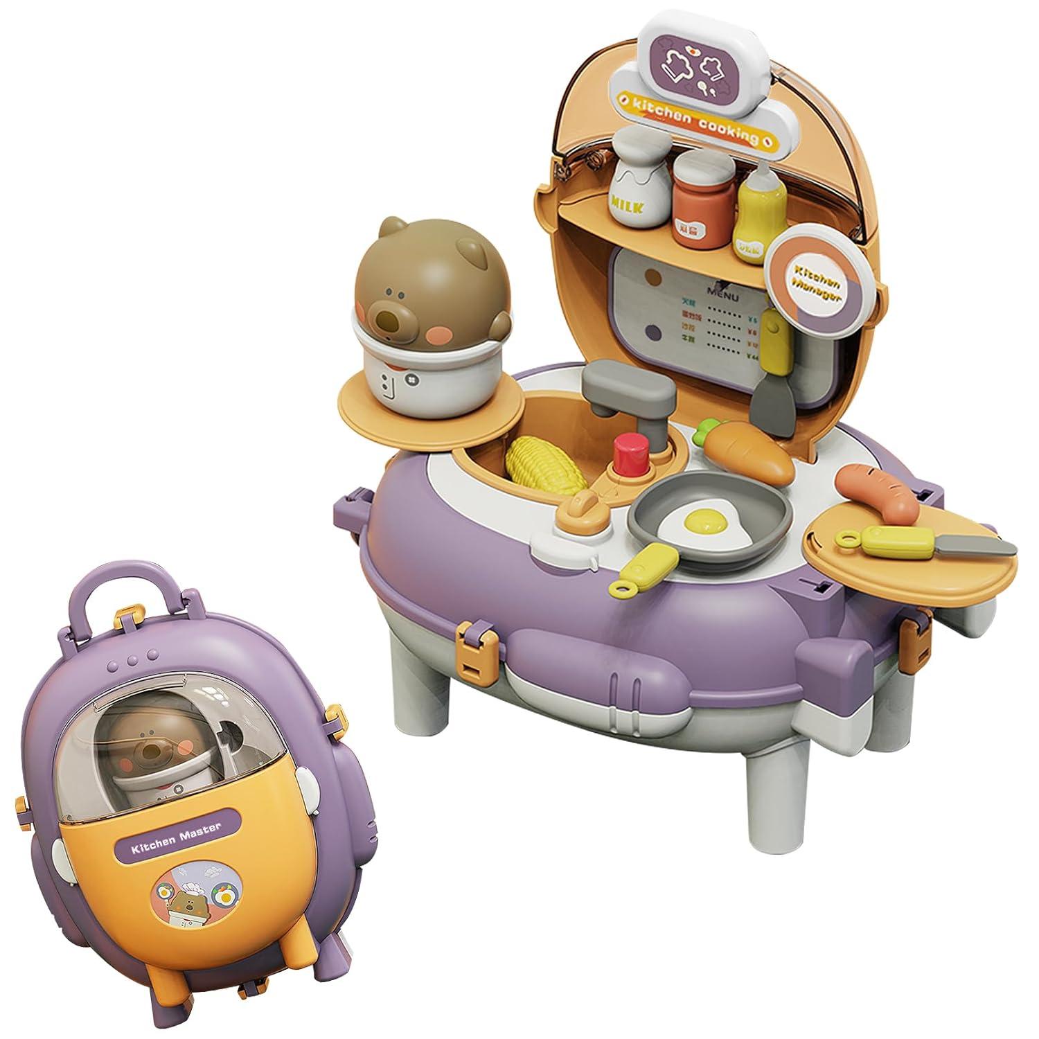 Đồ Chơi Ba Lô Nhà Bếp Gấu Xinh Xắn - Bear Magic Backpack Kitchen - Toys&amp;Joys HY-21 (26 Chi Tiết)