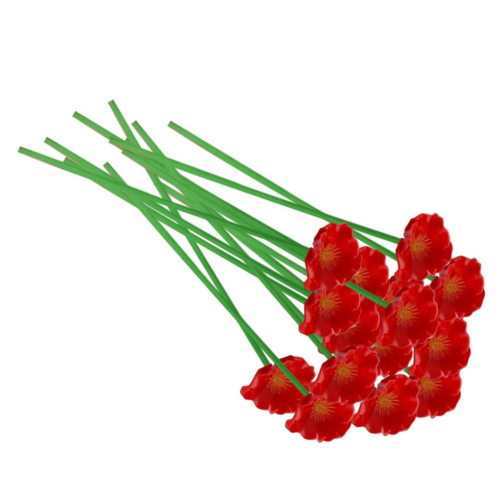 6x Artificial Plant Flower Cherry Blossom Bouquet Home Wedding Decor red