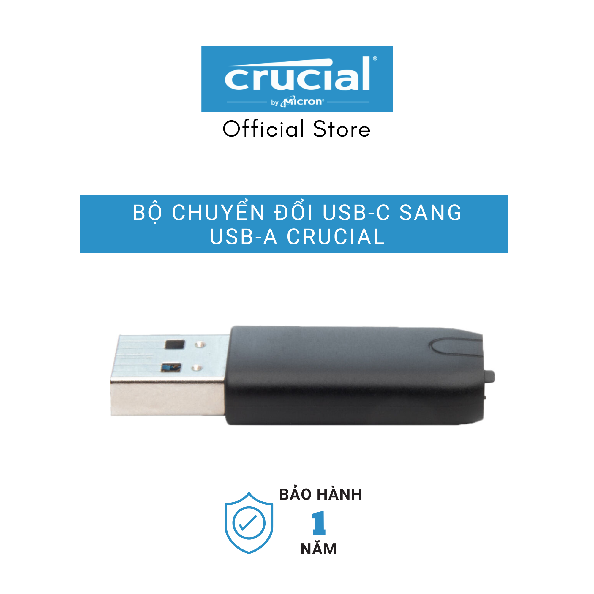 Bộ chuyển đổi USB-C sang USB-A Crucial, CTUSBCFUSBAMAD - Hàng chính hãng