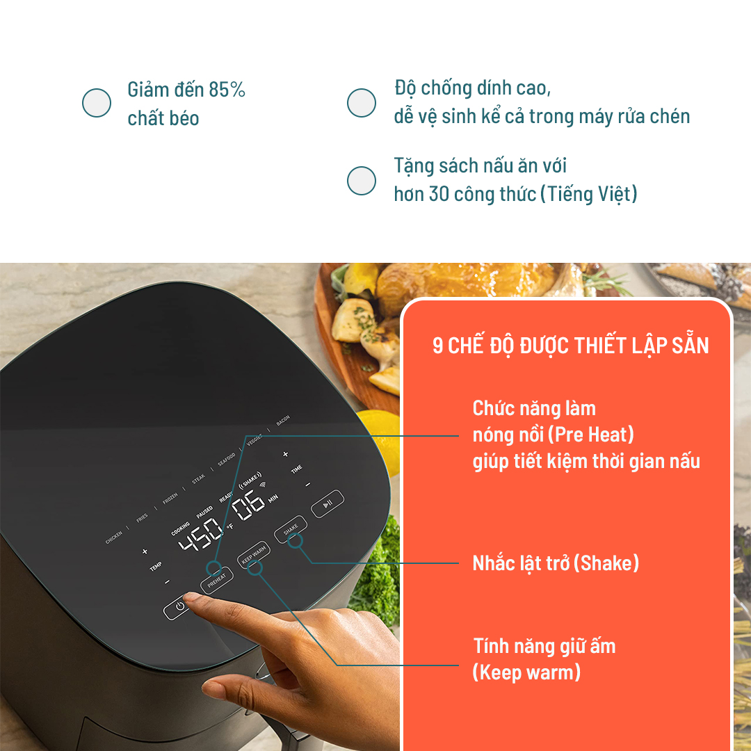 Nồi chiên không dầu Cosori (Air fryer) CAF- L501 (4,7 Lít) - Hàng chính hãng