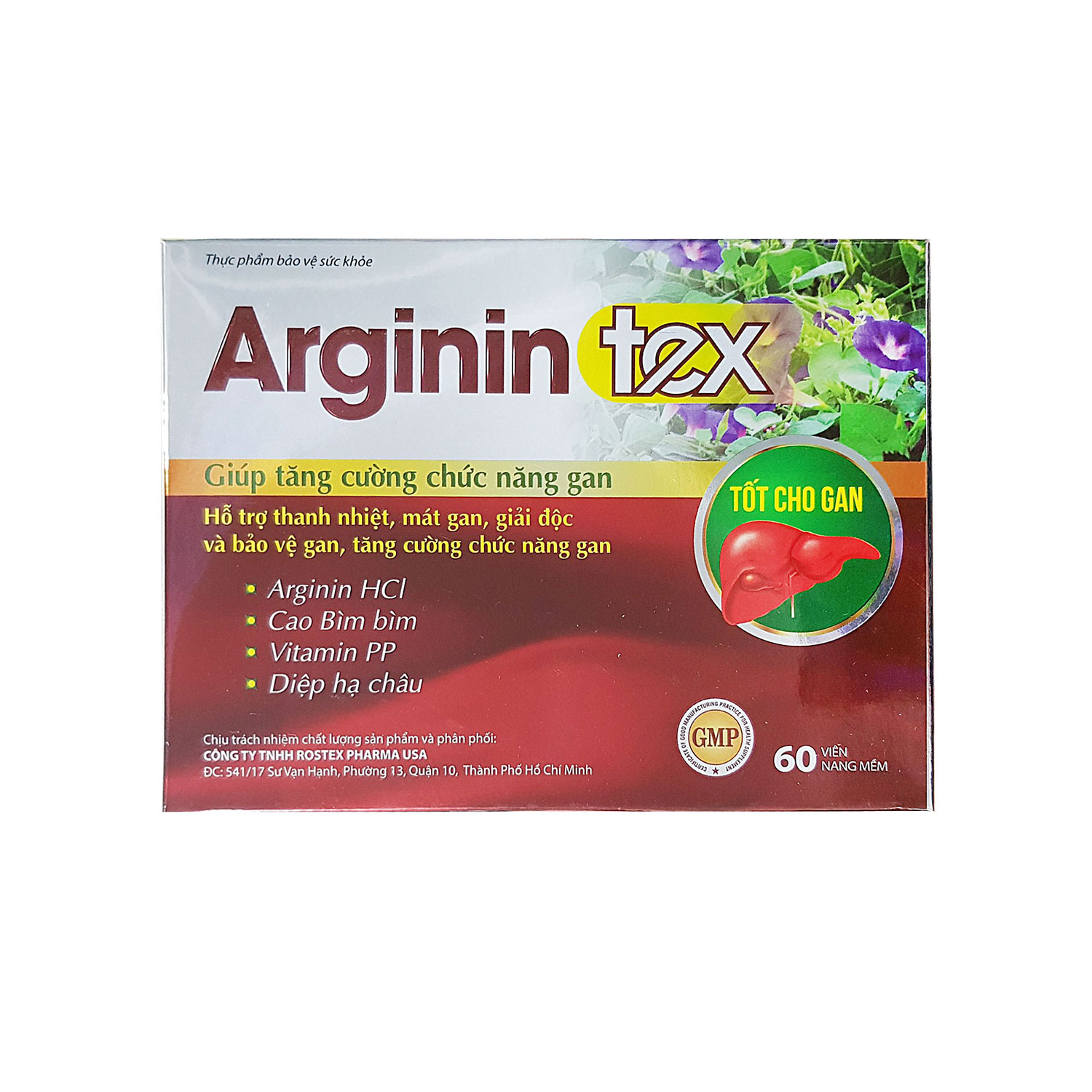 Viên uống Arginin Tex hỗ trợ thanh nhiệt, mát gan, giải độc bảo vệ gan tăng cường chức năng gan