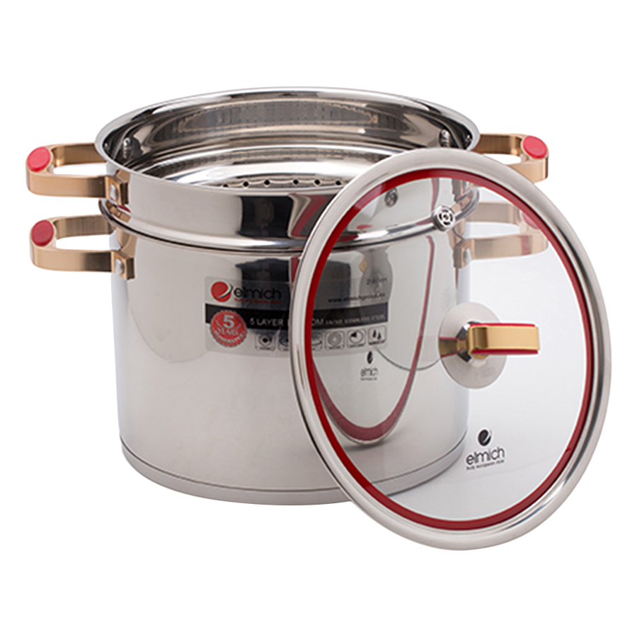 Nồi Hấp Inox 304 Red Velvet Elmich EL0979 (28cm)