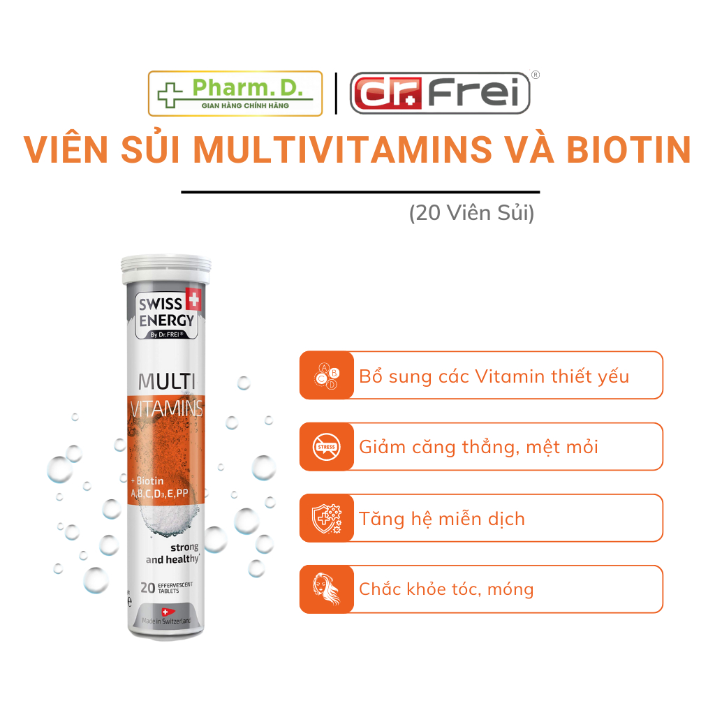Viên Sủi Dr. Frei Bổ Sung Vitamin Tổng Hợp Và Biotin