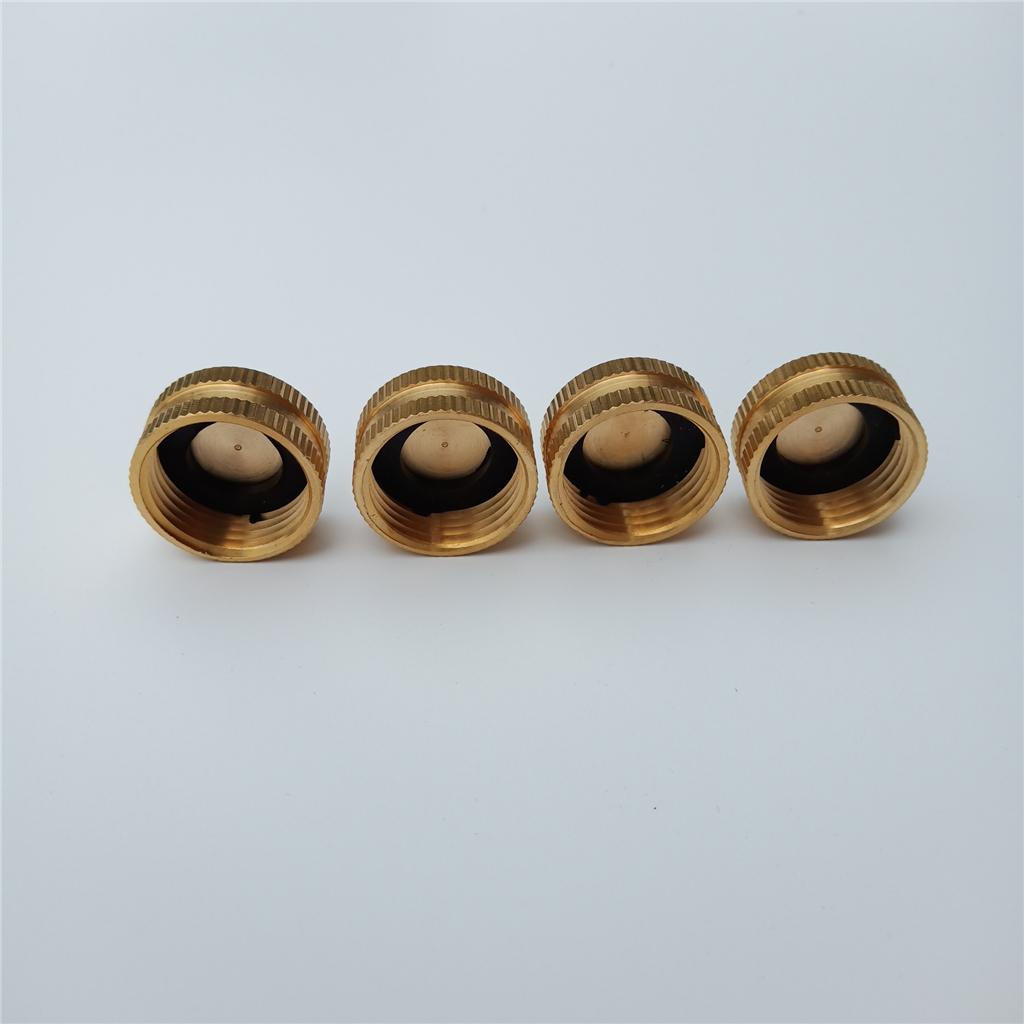 4pcs 3/4" Hose Female End Brass Spigot Caps with Flag Clips Anti-Wind