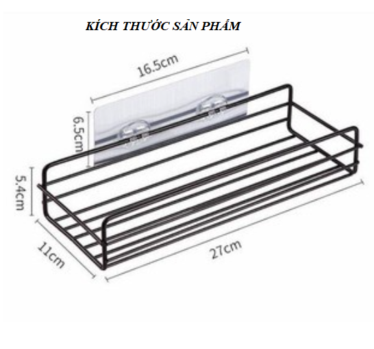 Kệ sắt chữ nhật để đồ nhà tắm, phòng bếp dán tường siêu chắc. Kệ đa năng-GD246-KNTN-SatD