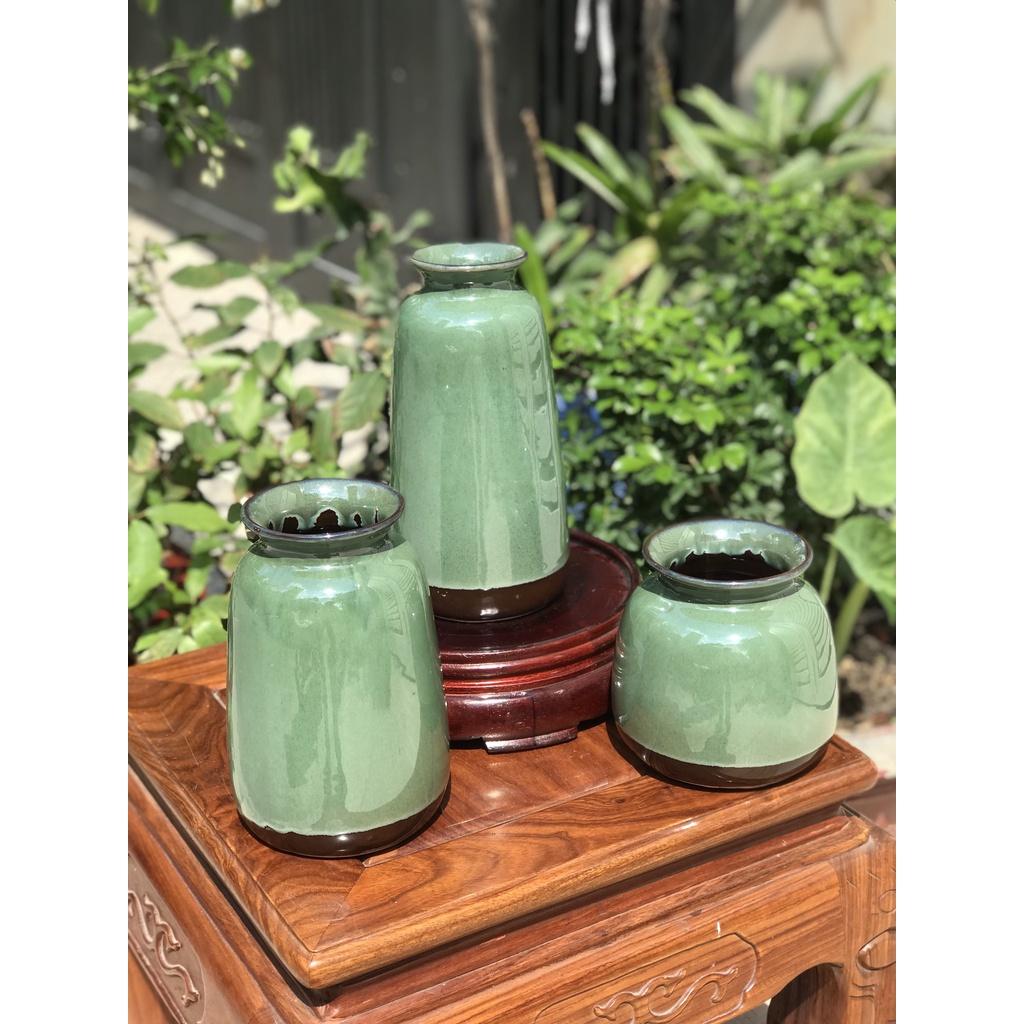 Bộ Ba Bình Bát Trang Trang Trí Cấm Hoa Decor
