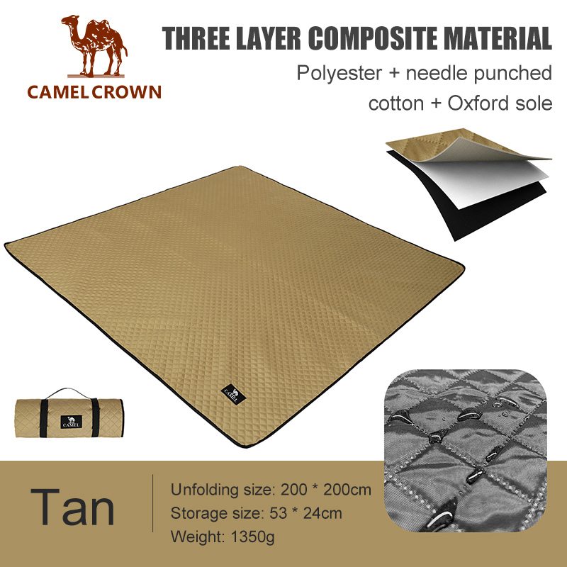 CAMEL CROWN Thảm Dã Ngoại Ngoài Trời Thảm Đi Chơi Mùa Xuân Dày Dặn Chống Thấm Nước Thảm Cỏ Chống Ẩm 