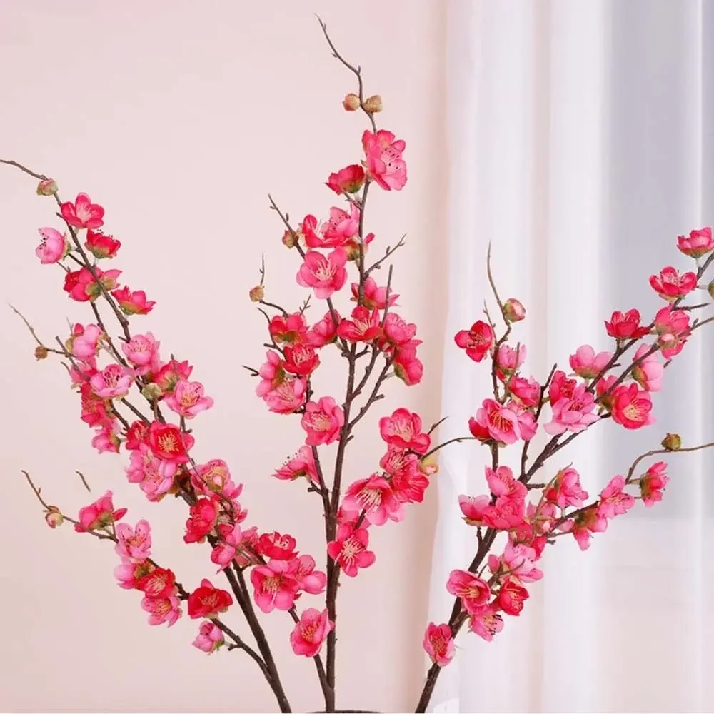 Cành hoa đào cổ giả trang trí Tết - Dài 80 đến 1m - Cây giả, hoa lụa trang trí nhà cửa
