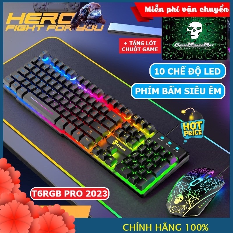 Bộ Bàn Phím Và Chuột Chơi Game Có 10 Chế Độ Led Khác Nhau XSmart T6RGB Super PRO 2021 Tương Thích Máy Tính PC Laptop - Hàng Chính Hãng