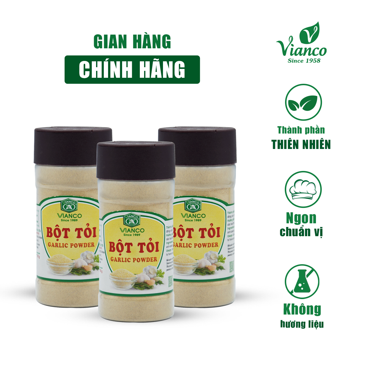 Combo 3 hũ Bột Tỏi Việt Ấn (70gr/hũ)