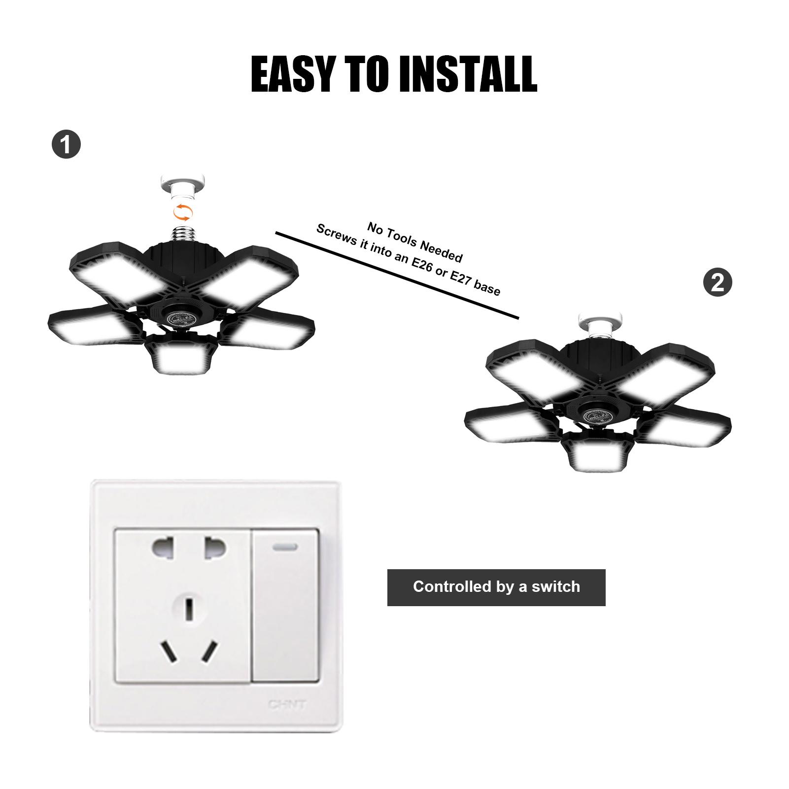 Bóng đèn trần nhà có bảng điều chỉnh cho nhà kho xưởng 80W