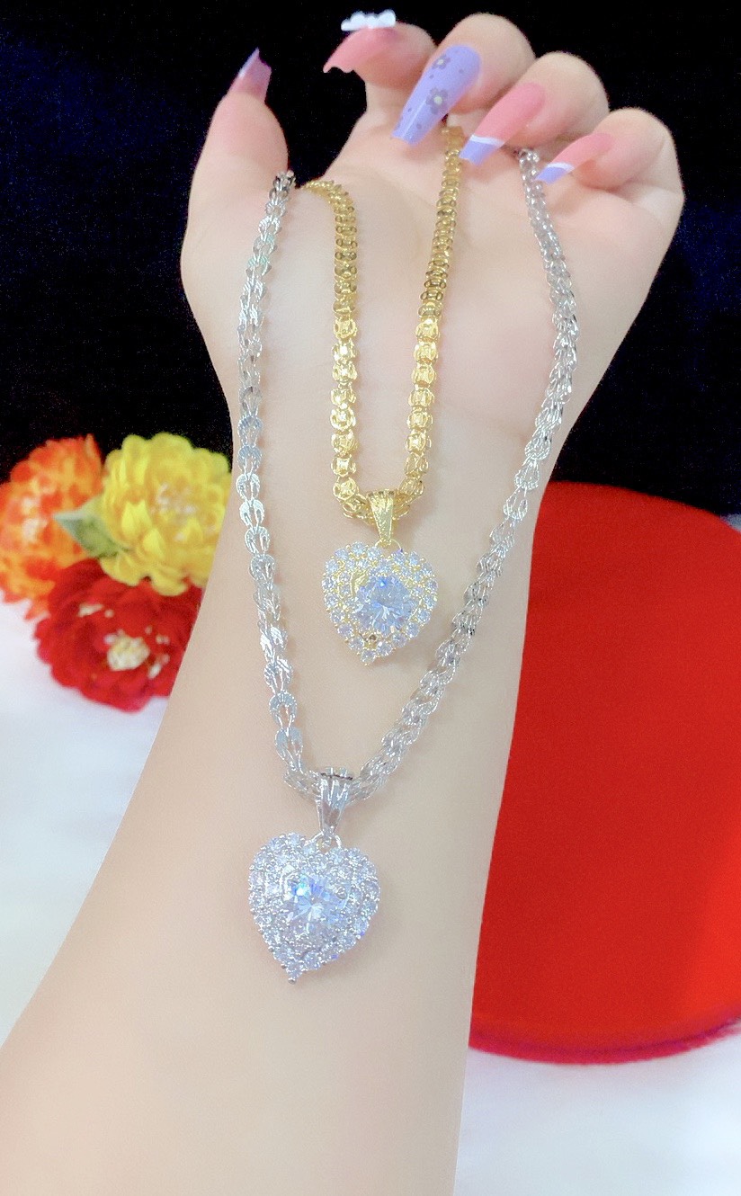 Dây chuyền mặt trái tim mạ 18k cao cấp p796