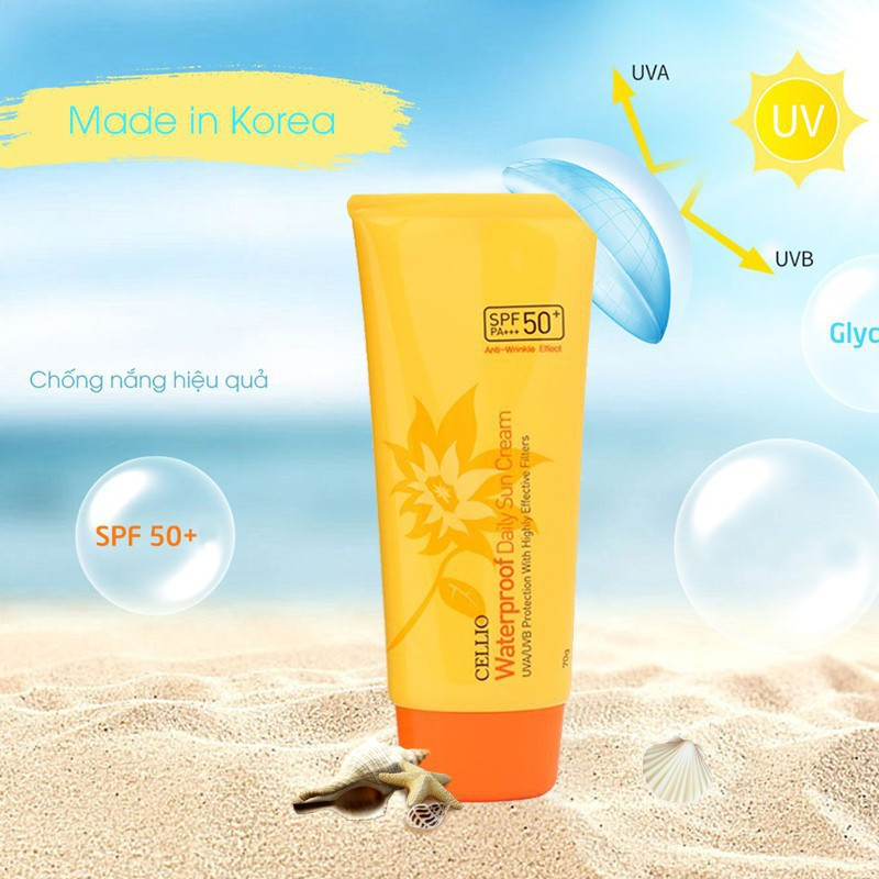 Kem Chống Nắng Cellio Sun Cream SPF50+ PA+++ 70g