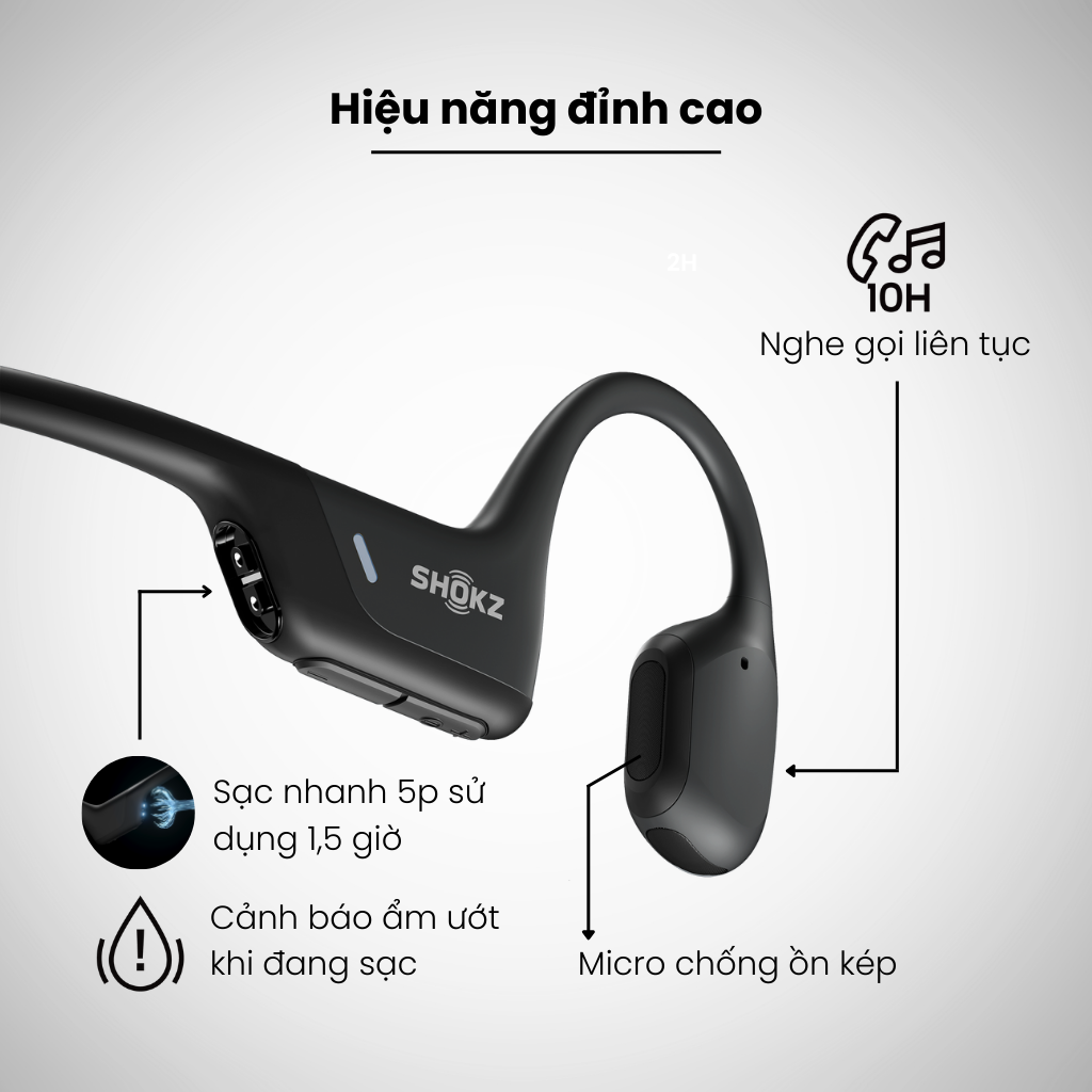 Tai nghe dẫn truyền xương Shokz OpenRun Pro mini S811 Màu Đen - Bảo Hành 2 năm - Hàng Chính Hãng