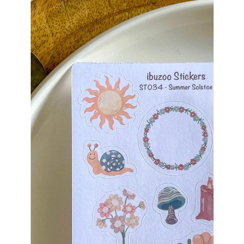 Sticker tự thiết kế - sticker sheet summer solstice - hình dán sổ, nhật kí bullet journal - unim050