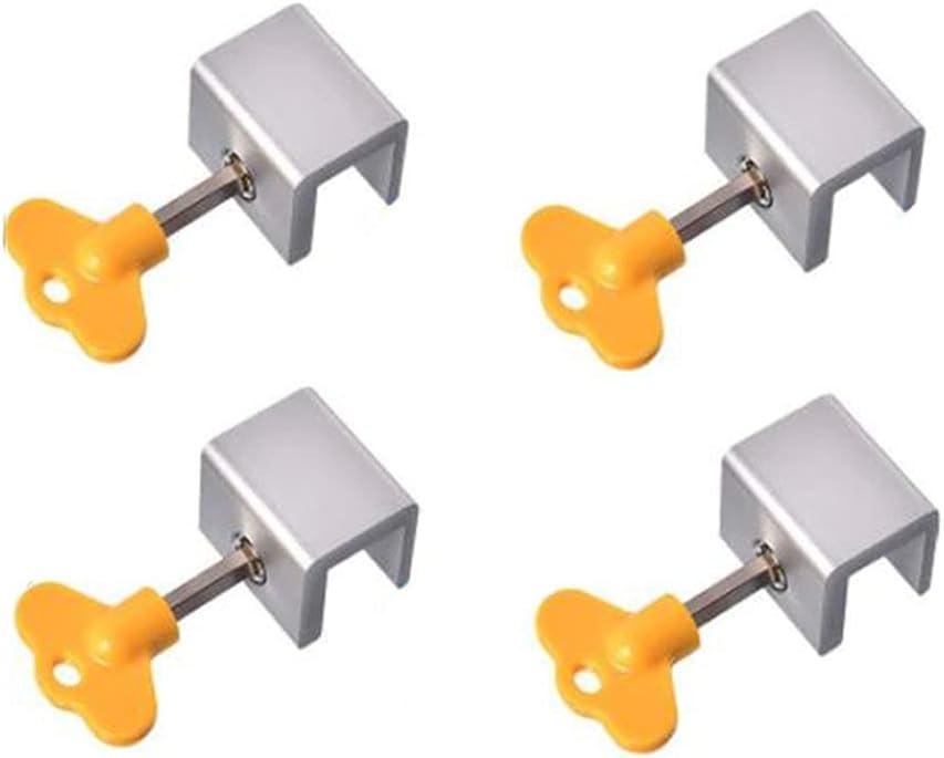 Khóa cửa sổ trượt 4 miếng Chặn cửa trượt Khóa cửa sổ có thể điều chỉnh Nút chặn cửa trượt có thể điều chỉnh Khóa cửa trượt bằng hợp kim nhôm An ninh cửa sổ