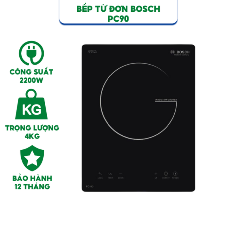 BẾP TỪ ĐƠN BOSCH PC-90 Hàng Chính Hãng