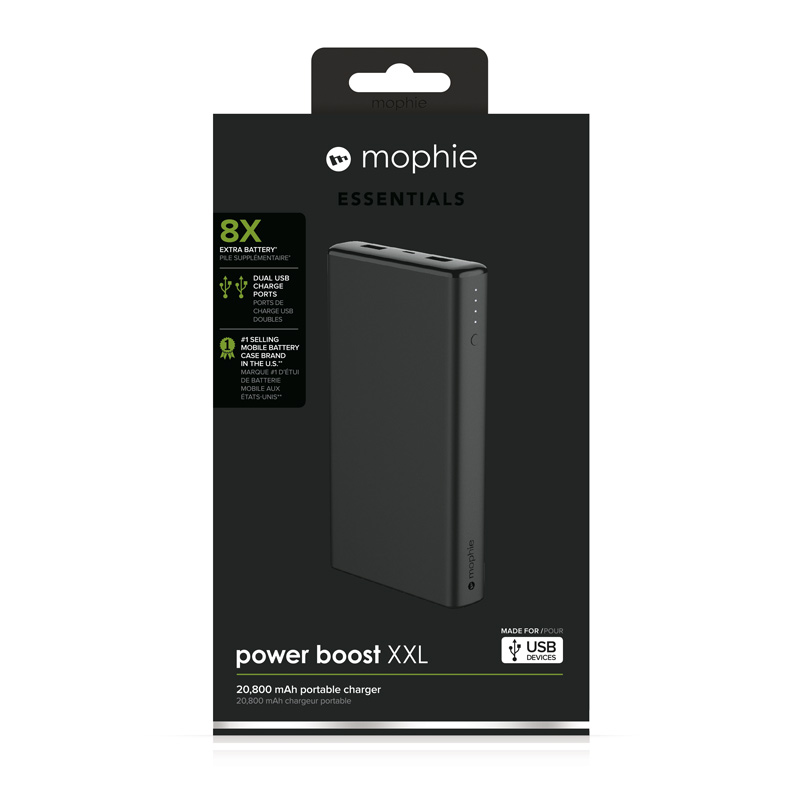 Sạc Dự Phòng Mophie Power Boost XXL 20800mAh 4083-BLK-I - Hàng Chính Hãng