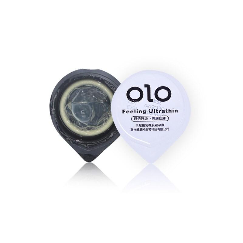 Bao cao su OLO siêu mỏng 0.01mm Feeling Ultra Thin màu đen - hộp 3 chiếc - olo_store