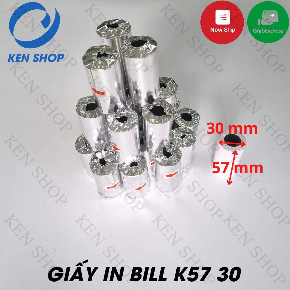 Giấy In Bill K57-30mm, Giấy in Nhiệt cho máy in bill cầm tay, máy pos cầm tay, máy quẹt thẻ.