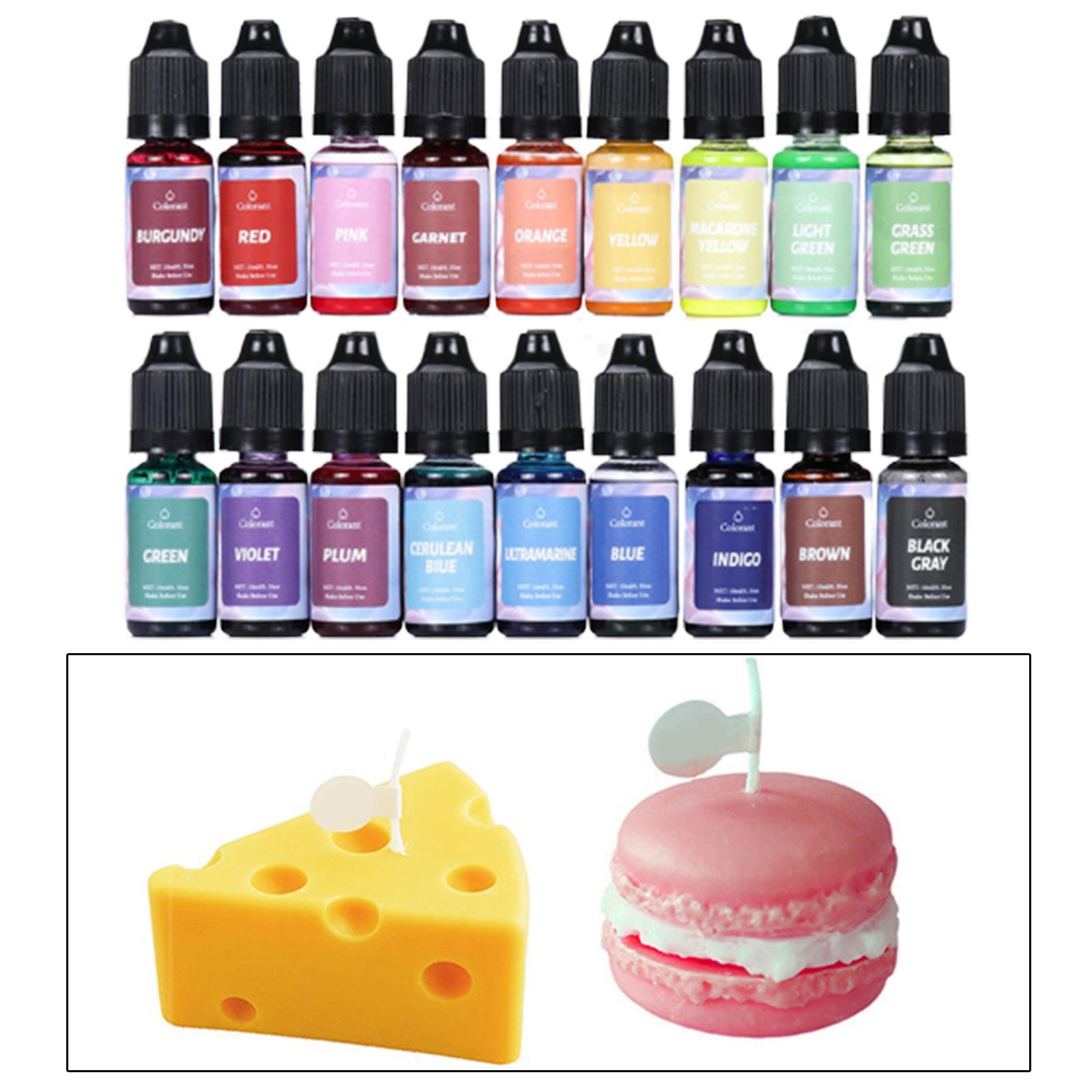 Candle Dye Liquid DIY Soap Making Candle Pigment Soap Coloring Dye 10ml Each