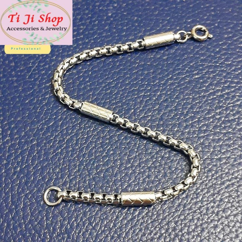 Lắc tay inox bông dừa bọc khoanh cách điệu khóa xịn siêu đẹp, chuẩn thời trang