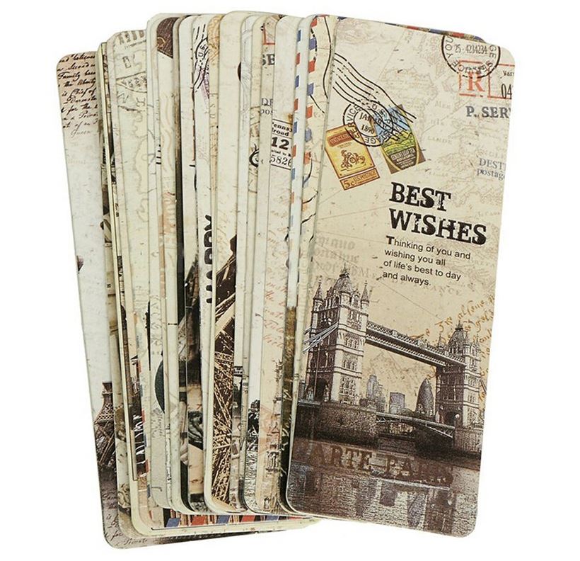 Hộp 30 Bookmark Đánh Dấu Sách Paris Tháp Eiffel Vintage Retro