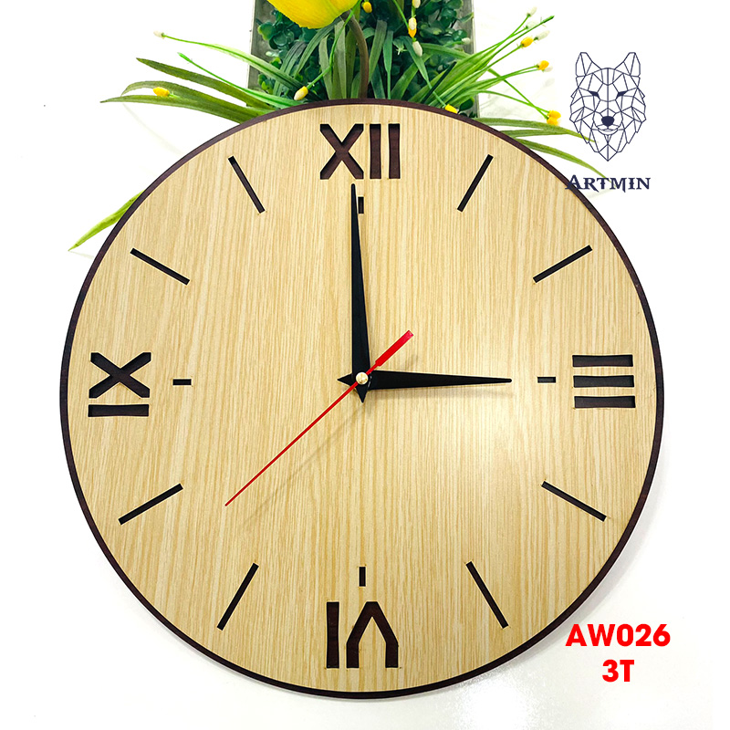AW026 - Đồng Hồ Gỗ Decor – Đồng Hồ Treo Tường Trang Trí