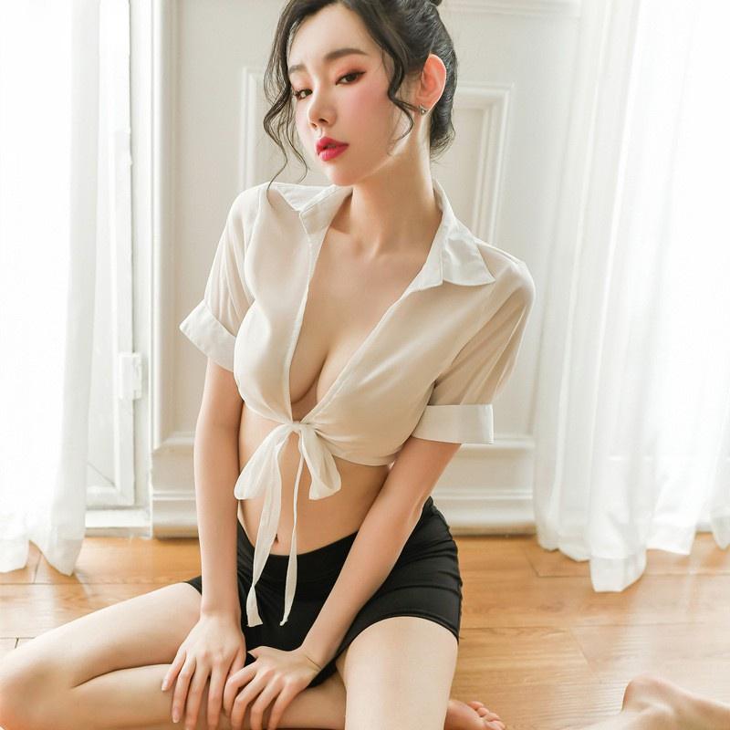 Đồ ngủ cosplay thư ký buộc dây gợi cảm set váy ngủ nữ cô giáo đen trắng sexy quyến rũ BIKI HOUSE N712 - TPHCM - Hỏa Tốc