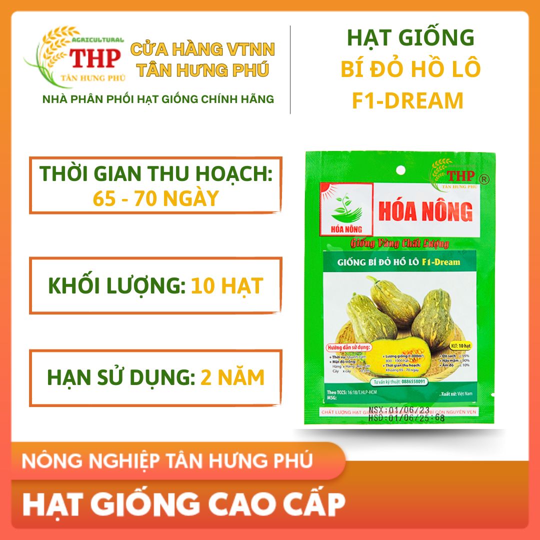 Hạt giống Bí Đỏ Hồ Lô F1-Dream | Hạt Giống | gói 10 hạt