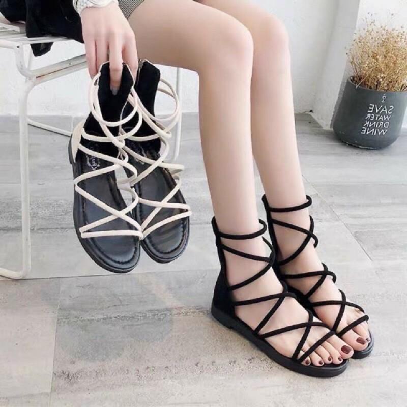 SANDAL BỆT QUAI CHÉO CHẤT DA LỘN, MẪU DÂY NHỎ HÀNG CAO CẤP