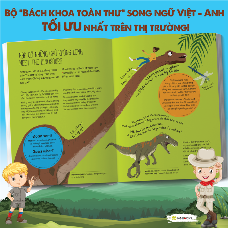 Wow! Dinosaurs: Những sự thật đáng kinh ngạc về khủng long - Sách Bách khoa toàn thư Song ngữ cho trẻ em
