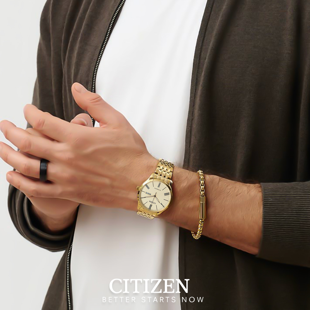 Đồng Hồ Nam Citizen Dây Thép Không Gỉ NH8352-53P - Mặt Vàng