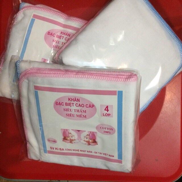 Set 10 Khăn Xô Sữa Cho Bé 2/3/4 Lớp
