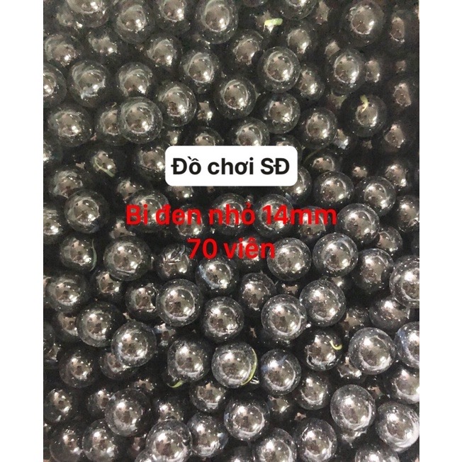 Bi thủy tinh màu đen nhỏ 16mm - 70 viên