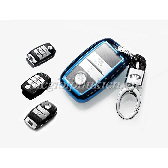 Ốp, bọc chìa khóa silicon màu tráng gương bảo vệ chìa khóa cho xe KIA Cerato, K3, Sedona,…kèm móc đeo INOX