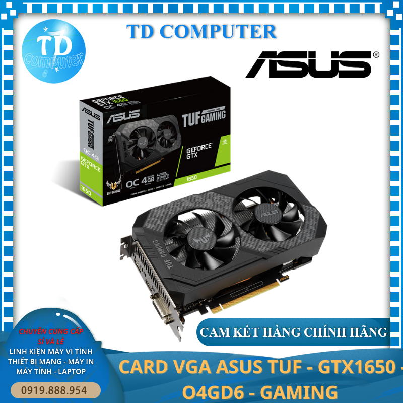 Card màn hình Asus 1650 4GB D6 Gaming GeForce GTX - Hàng chính hãng Viết Sơn phân phối