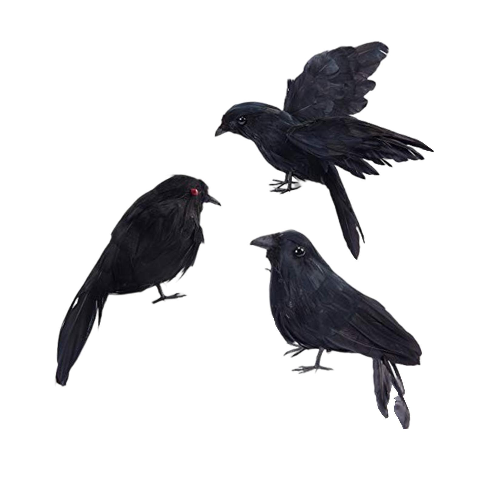Halloween Black Feathered  Halloween Decoration Birds for Decoration