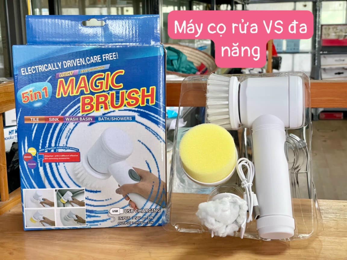 BÀN CHẢI CỌ RỬA VỆ SINH SẠC ĐIỆN 5 TRONG 1 MAGIC BRUSH TIỆN DỤNG