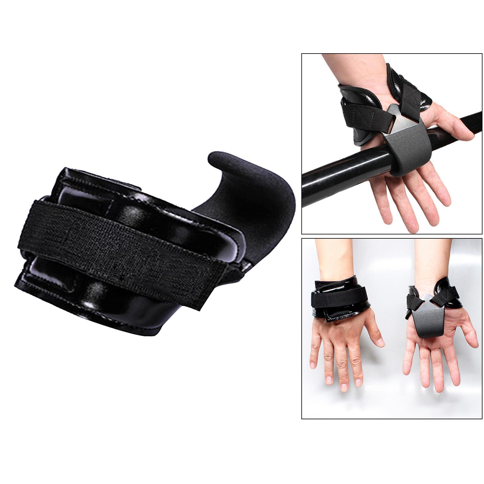 Gym Fitness Lifting Hooks Straps Hand Bar Wrist Brace Support Pull-Up Hook