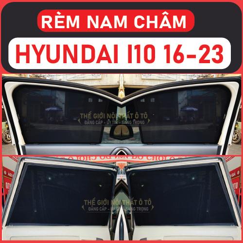 Rèm che nắng nam châm Xe Hyundai i10 Bộ 4 tấm chắn nắng chuẩn form xe, nam châm hút mạnh