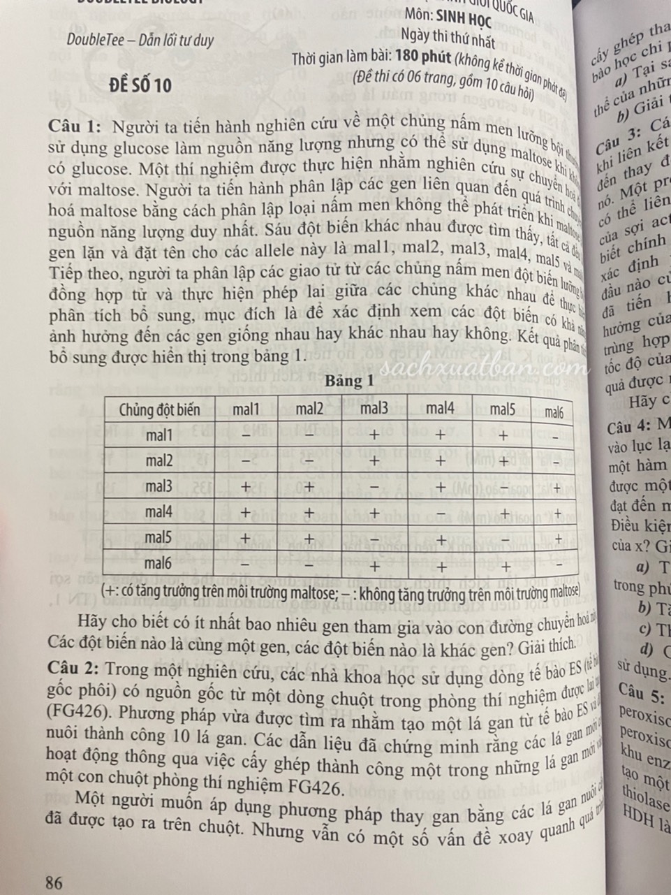 Master of Biology Questions - Hành trình tới Olympic Sinh học