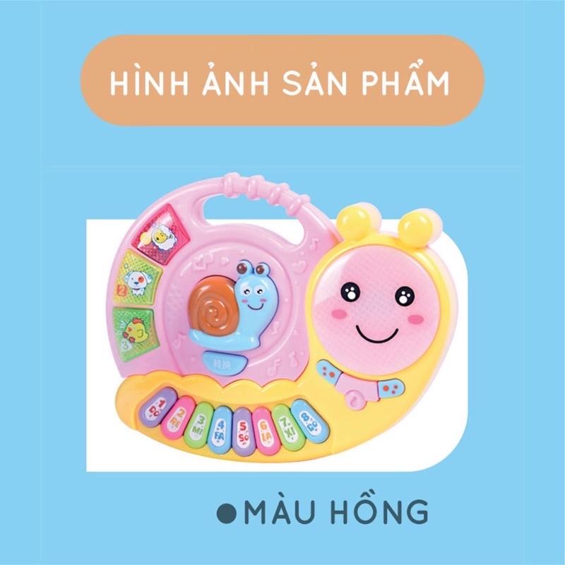 Đàn piano chú ốc sên màu hồng (dùng pin) cho bé