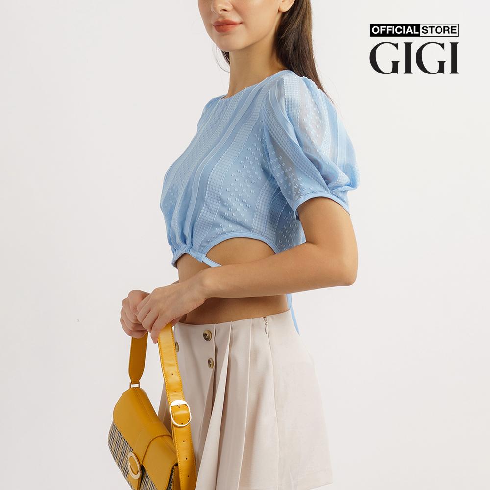 GIGI - Áo croptop nữ cổ tròn tay ngắn thắt eo nữ tính G1106T221257-24