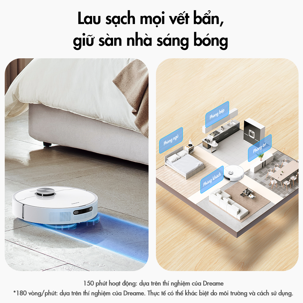 Robot lau sàn hút bụi tự làm sạch Dreame L10 Prime - Hàng chính hãng