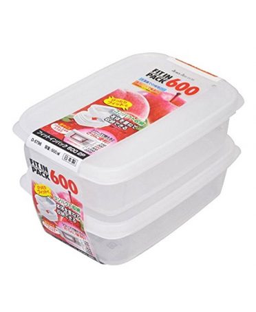 Set 2 hộp đựng thực phẩm 600ml nắp trắng nội địa Nhật Bản